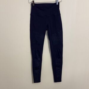 Alo Navy Blue Moto High-Waisted Leggings Size Small